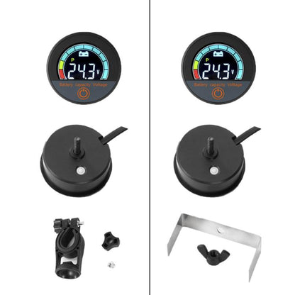 DC 8-100V Lithium Lead-acid Battery Circular Digital Display Meter, Embedded Installation, Handlebar Installation