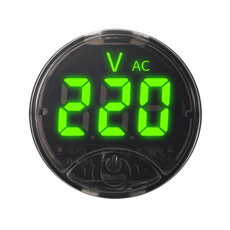 LED Digital Display Circular Voltage Meter, Red DC 7-120V, Green DC 7-120V, Blue DC 7-120V, White DC 7-120V, Red AC 65-265V, Green AC 65-265V, Blue AC 65-265V, White AC 65-265V