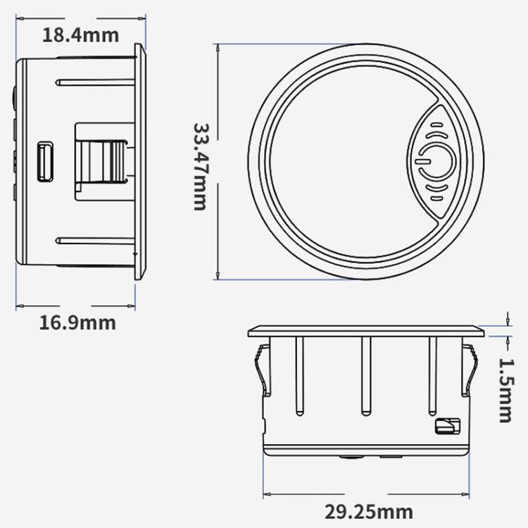 LED Digital Display Circular Voltage Meter, Red DC 7-120V, Green DC 7-120V, Blue DC 7-120V, White DC 7-120V, Red AC 65-265V, Green AC 65-265V, Blue AC 65-265V, White AC 65-265V