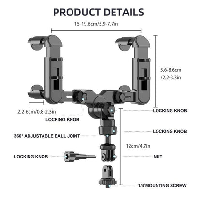 Car Rearview Mirror Bracket Camera Mobile Phone Fixing Base Accessories, With Phone Clip