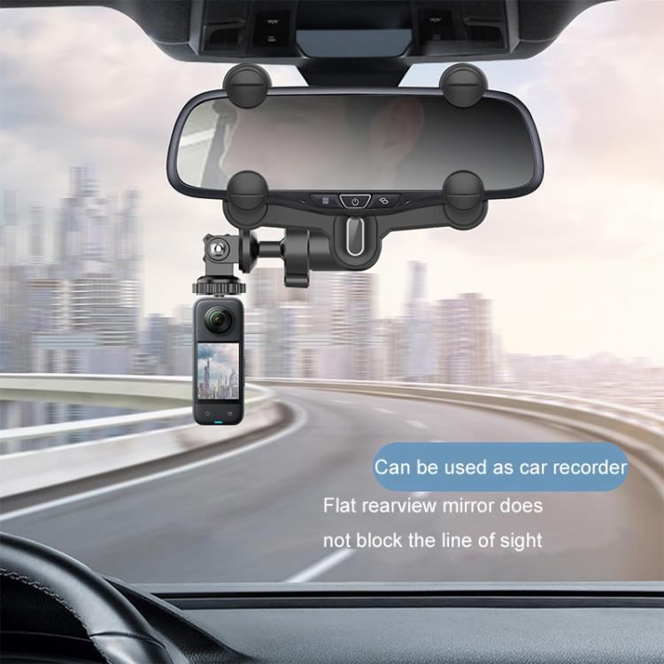Car Rearview Mirror Bracket Camera Mobile Phone Fixing Base Accessories, With Phone Clip