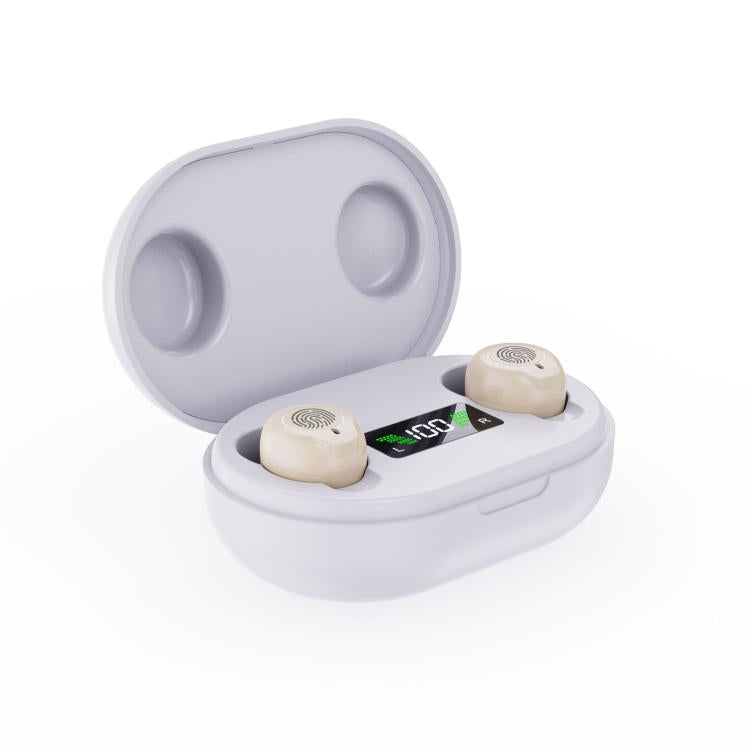Wireless Invisible Hearing Aid With Digital Display Charging Case & Touch Control, Red Blue+White Case, Red Blue+Black Case, Skin Color+Black Case, Skin Color +White Case, Black+Black, White+White, White+Black Case