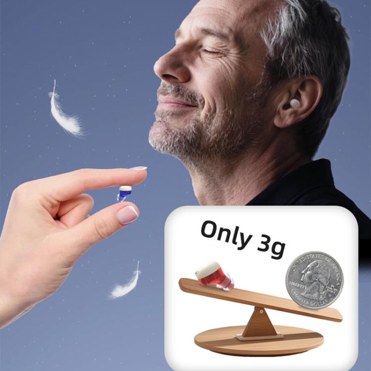 Wireless Invisible Hearing Aid With Digital Display Charging Case & Touch Control, Red Blue+White Case, Red Blue+Black Case, Skin Color+Black Case, Skin Color +White Case, Black+Black, White+White, White+Black Case