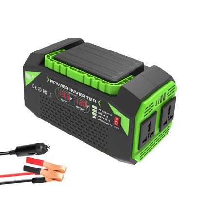 Gurxun Car Pure Sine Wave Inverter Dual AC Sockets + 2 USB + 2 Type-C Ports Outdoor Car Power Converter, 300W EU Plug, 500W EU Plug, 300W US Plug, 500W US Plug, 300W Brazil Plug 12V To 110V, 300W Brazil Plug 12V To 220V, 500W Brazil Plug 12V To 110V