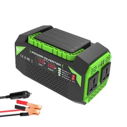 Gurxun Car Pure Sine Wave Inverter Dual AC Sockets + 2 USB + 2 Type-C Ports Outdoor Car Power Converter, 300W EU Plug, 500W EU Plug, 300W US Plug, 500W US Plug, 300W Brazil Plug 12V To 110V, 300W Brazil Plug 12V To 220V, 500W Brazil Plug 12V To 110V