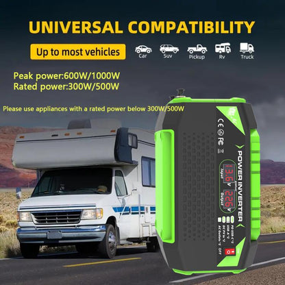 Gurxun Car Pure Sine Wave Inverter Dual AC Sockets + 2 USB + 2 Type-C Ports Outdoor Car Power Converter, 300W EU Plug, 500W EU Plug, 300W US Plug, 500W US Plug, 300W Brazil Plug 12V To 110V, 300W Brazil Plug 12V To 220V, 500W Brazil Plug 12V To 110V
