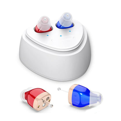 Ultra-Compact In-Ear Invisible Hearing Amplifier With Charging Case For Elderly