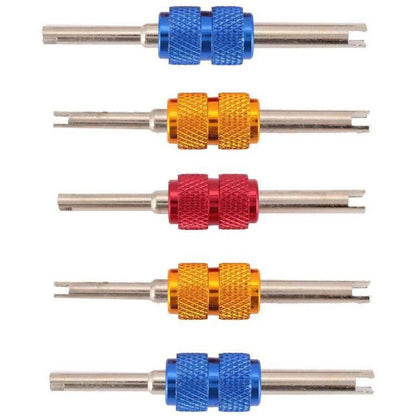 5pcs Aluminum Alloy Car Air Conditioner Valve Core Installation Removal Double-Head Wrench, Valve Core Wrench