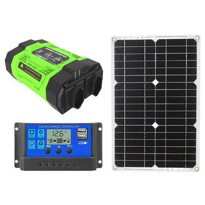 Gurxun Modified Wave Inverter With 18W Solar Panel + 30A Controller Dual Socket + 2 USB + 2 Type-C Ports, 300W Universal Socket 12V To 220V, 300W Universal Socket 12V To 110V, 300W EU Plug 12V To 220V, 300W US Plug 12V To 110V