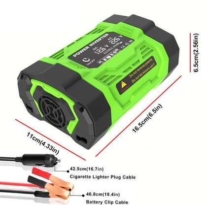Gurxun Modified Wave Inverter With 18W Solar Panel + 30A Controller Dual Socket + 2 USB + 2 Type-C Ports, 300W Universal Socket 12V To 220V, 300W Universal Socket 12V To 110V, 300W EU Plug 12V To 220V, 300W US Plug 12V To 110V