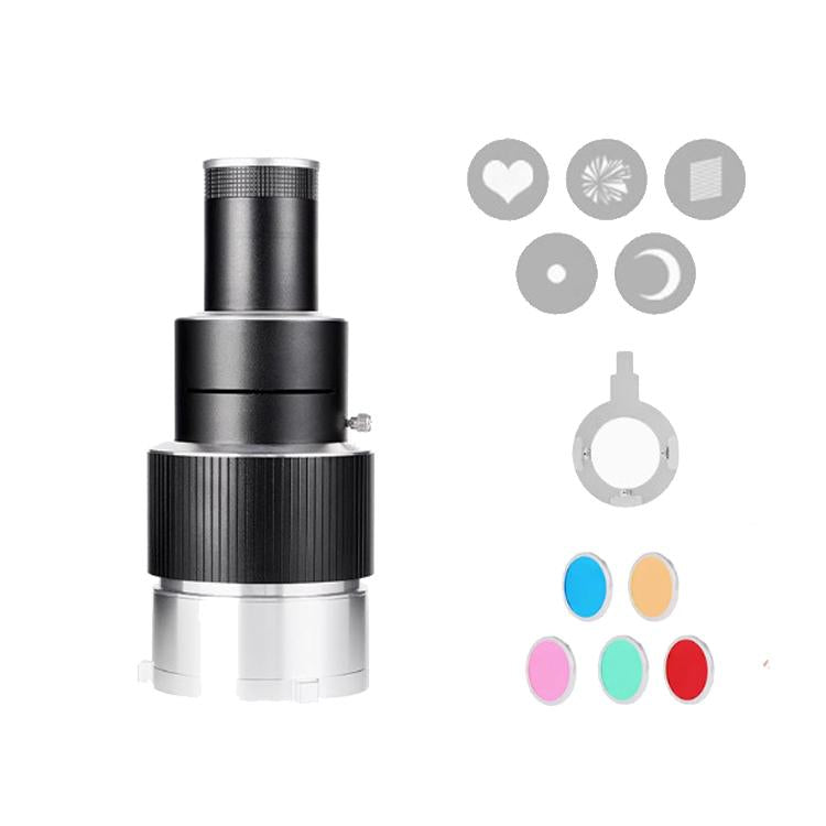 Adjustable Focus DIY Optical Snoot for Bowens Mount Flash Conical Lens Photography Light Modifier, 5 Templates Kit, 25 Templates Kit, 35 Templates Kit