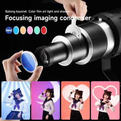 Adjustable Focus DIY Optical Snoot for Bowens Mount Flash Conical Lens Photography Light Modifier, 5 Templates Kit, 25 Templates Kit, 35 Templates Kit