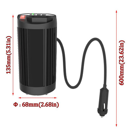 Gurxun 200W Modified Wave Intelligent Car Inverter Dual USB + Dual Type-C Port Car Power Converter, Brazil Plug 12V To 110V, Brazil Plug 12V To 220V, Universal Socket 12V To 110V, Universal Socket 12V To 220V