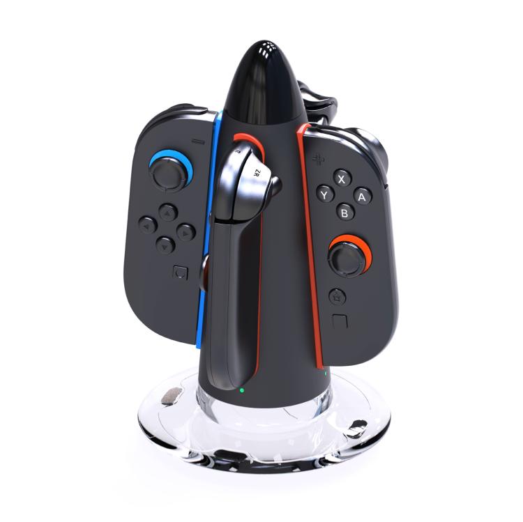 For Nintendo Switch 2 Joy-Con Controllers 4 In 1 Round Charging Stand With RGB Light, STK-DZ605