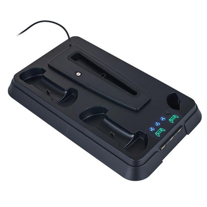 For PS5 Pro / PS5 Slim / PS5 Multifunctional Cooling Base With Dual Handle Charging Dock, YH66S Piano Style With Colorful Light White, YH66S Piano Style With Colorful Light Black, YH66 White, YH66 Black White, YH66 Black