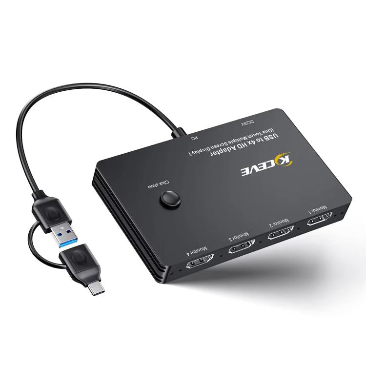 USB / Type-C To 4 HDMI Port Adapter KVM Switch, MSTH14