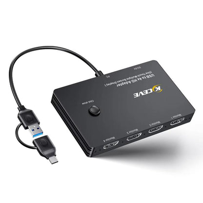 USB / Type-C To 4 HDMI Port Adapter KVM Switch, MSTH14