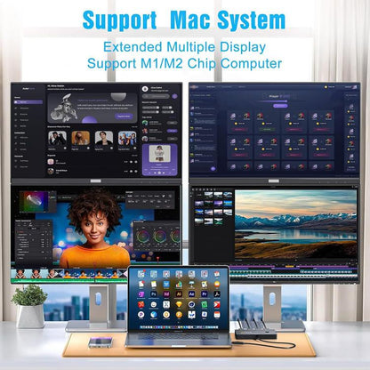 USB / Type-C To 4 HDMI Port Adapter KVM Switch, MSTH14