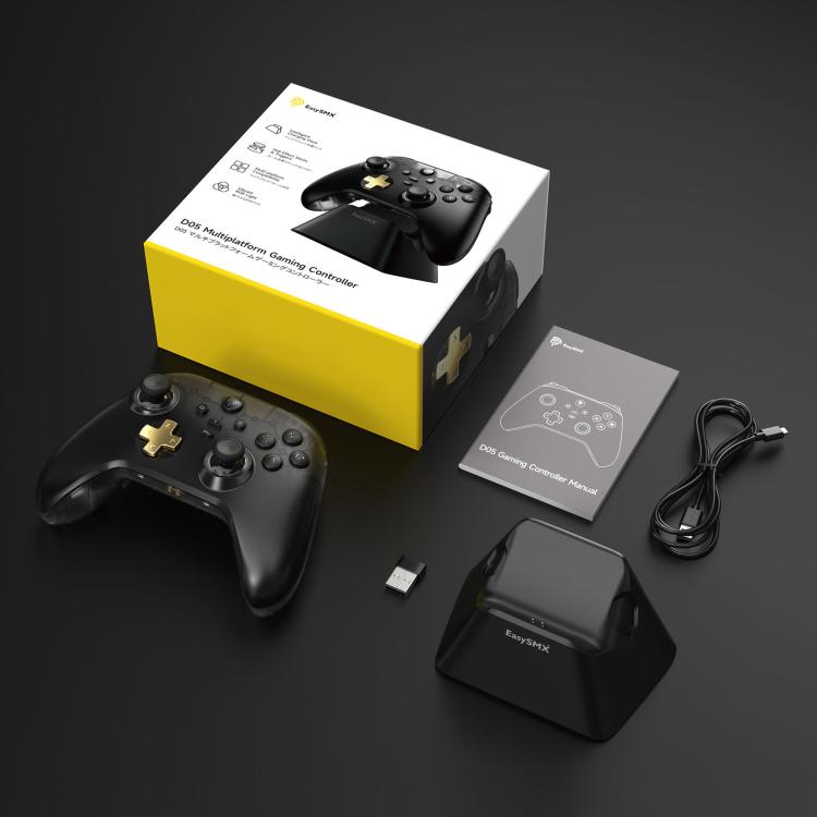EasySMX D05 Tri-mode Wireless Gaming Controller for PC/Switch/Steam Deck/TV/Phone with Charging Dock