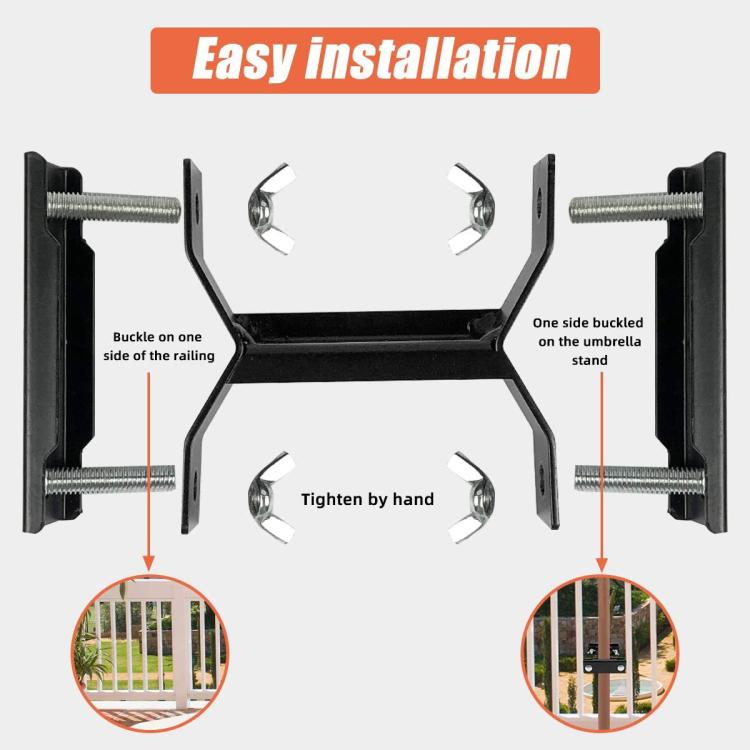 3pcs /Pack Outdoor Umbrella Clamp Holder for Garden Patio Balcony Sun Shade Pole Stabilizer Mounting Bracket