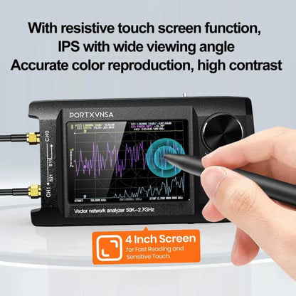 PORTXVNSA VNA-H4 Plus 4 inch IPS Screen Portable Handheld Vector Antenna Analyzer MF HF VHF UHF, Without Memory Card, With 32G Memory Card