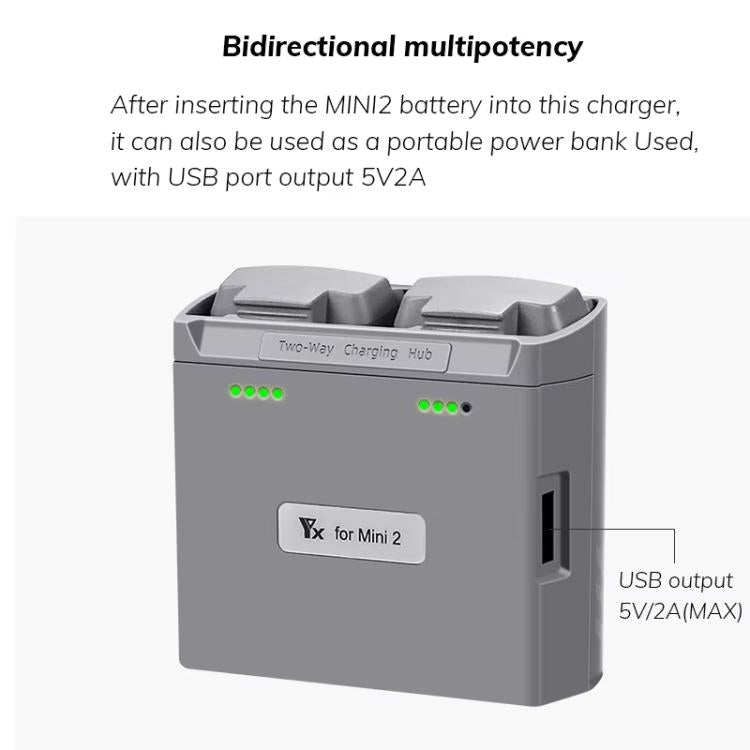 For DJI Mini 2 SE/Mini 2/Mini 4K YX Charger 2-way Battery Charging Hub, For DJI Mini 2 SE/Mini 2  Charging Hub