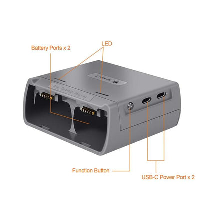 For DJI Mini 2 SE/Mini 2/Mini 4K YX Charger 2-way Battery Charging Hub, For DJI Mini 2 SE/Mini 2  Charging Hub
