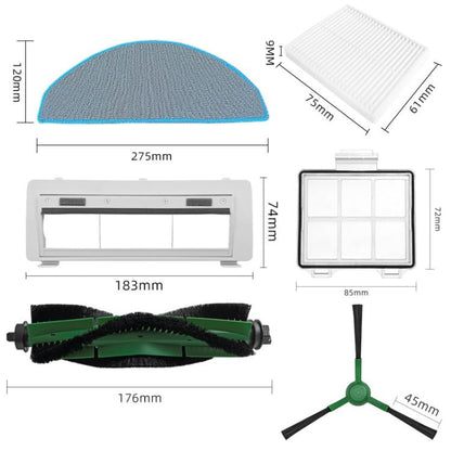 For iRobot Roomba Combo Y0110/Q0120/Y0140/Q011 Robot Vacuum & Mop Replacement Parts, Main Brush, 2pcs Side Brush, 2pcs Filter, Mop Pad, Primary Filter
