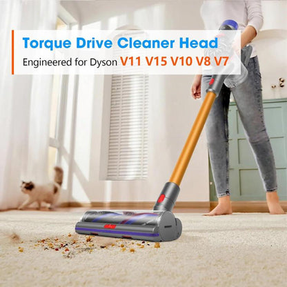 100W High-Torque Brush Head For Dyson V7/V8/V10/V11/V15 Vacuum Cleaner Adjustable Suction Power, 100W High-Torque Brush Head