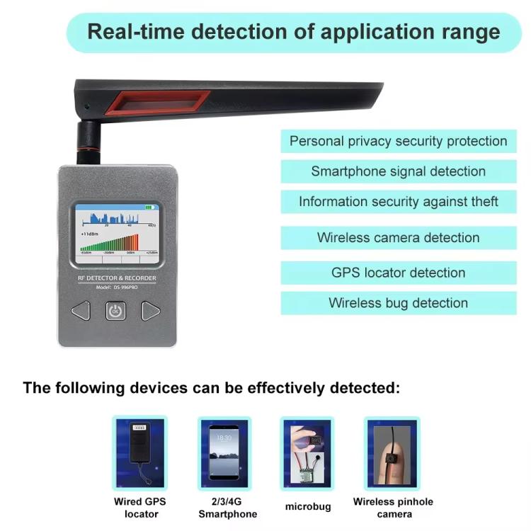 DS-996PRO Car Positioning Monitoring Scanning Detector Wireless Signal Strong Magnetic Tracker Detector, DS-996PRO