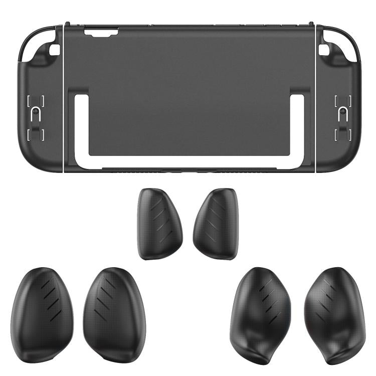 For Nintendo Switch 2 Split Design Crystal PC Protective Case with 3 Sizes Ergonomic Grips, Clear+ Red Blue, Clear+Green Blue, Clear+Black, Clear Black+Red Blue, Clear Black+Green Blue, Clear Black+Black