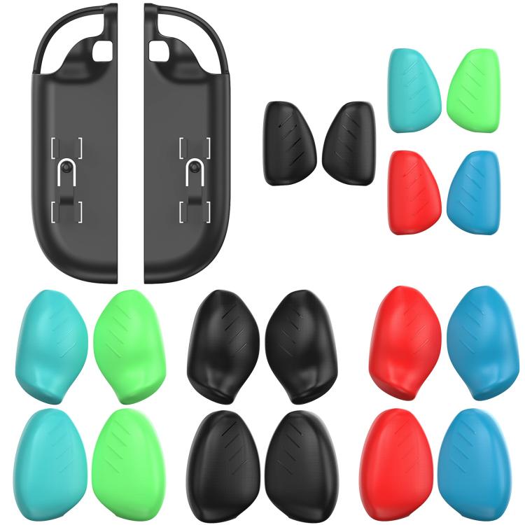 For Nintendo Switch 2 Split Design Crystal PC Protective Case with 3 Sizes Ergonomic Grips, Clear+ Red Blue, Clear+Green Blue, Clear+Black, Clear Black+Red Blue, Clear Black+Green Blue, Clear Black+Black