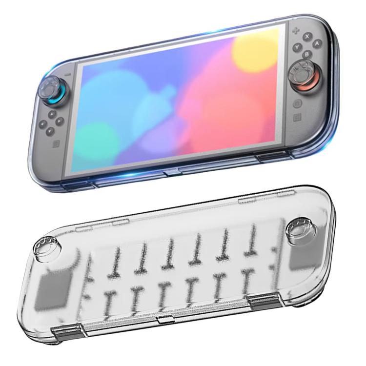 For Nintendo Switch 2 Console Crystal Storage Case Organizer Anti-Scratch Travel Box With 14 Game Card Slots, Host case Clear White, Host case Clear Black