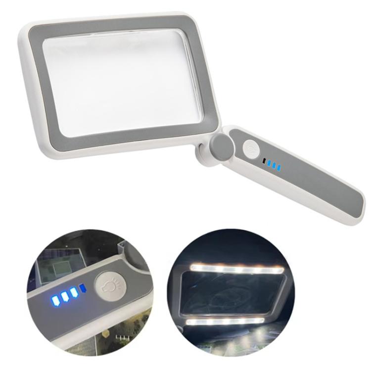 3.5X 12LED Folding Magnifying Glass Handheld Reading Glass With Charge Display, 3.5X