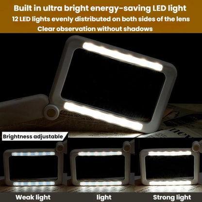3.5X 12LED Folding Magnifying Glass Handheld Reading Glass With Charge Display, 3.5X