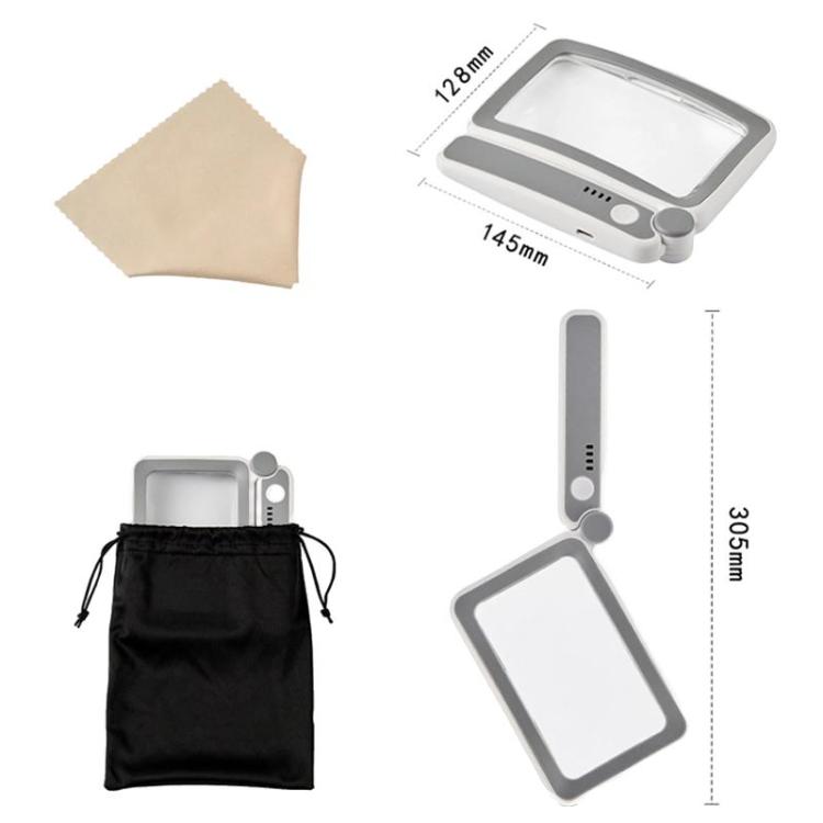 3.5X 12LED Folding Magnifying Glass Handheld Reading Glass With Charge Display, 3.5X
