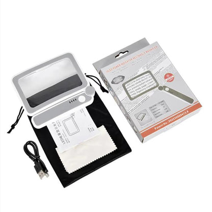 3.5X 12LED Folding Magnifying Glass Handheld Reading Glass With Charge Display, 3.5X