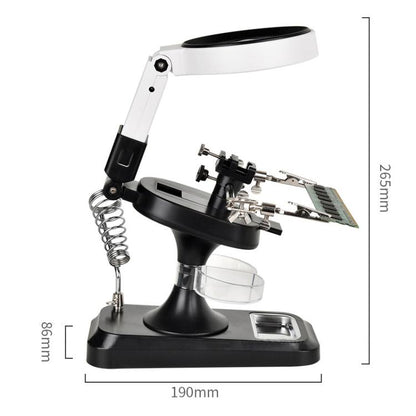 5x 10x Desktop Handheld Magnifying Glass 32 LEDs Soldering Iron Maintenance Workbench