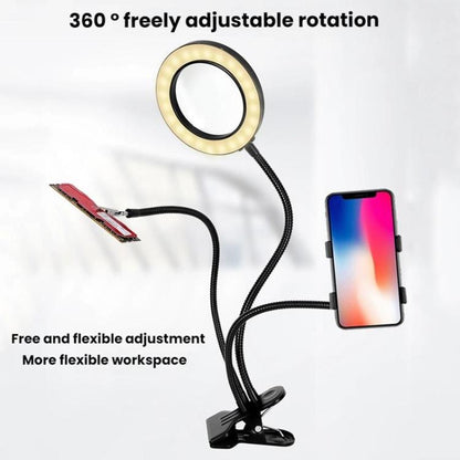 10X 72LEDs Optical Magnifying Glass Hose Type Mobile Phone Holder, 10X