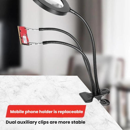 10X 72LEDs Optical Magnifying Glass Hose Type Mobile Phone Holder, 10X