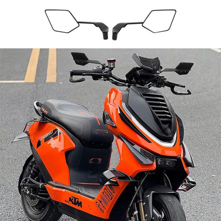 Motorcycle Universal Aluminum Alloy Wind Wing Rearview Mirror, White Mirror, Blue Mirror