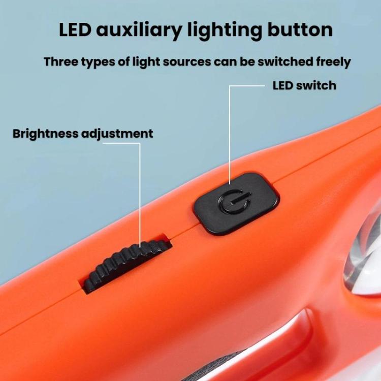 5/10X 48LEDs Magnifier 3 Colors Cold Warm Brightness Adjustment Handheld Loupe, Battery Orange, Charging Orange, Battery Blue, Charging Blue