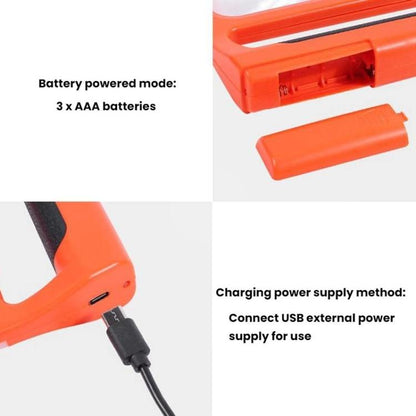 5/10X 48LEDs Magnifier 3 Colors Cold Warm Brightness Adjustment Handheld Loupe, Battery Orange, Charging Orange, Battery Blue, Charging Blue