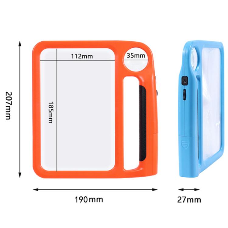5/10X 48LEDs Magnifier 3 Colors Cold Warm Brightness Adjustment Handheld Loupe, Battery Orange, Charging Orange, Battery Blue, Charging Blue