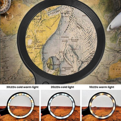 5/10X 30 LEDs Magnifying Glass USB Charging Neck Worn Handheld For Reading Maintenance, 5/10X