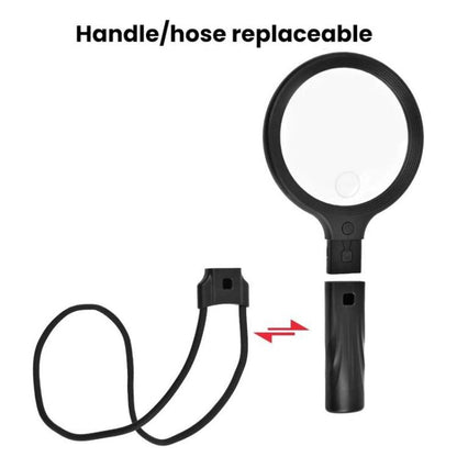5/10X 30 LEDs Magnifying Glass USB Charging Neck Worn Handheld For Reading Maintenance, 5/10X