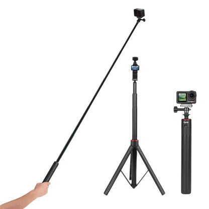 Extendable Selfie Stick Tripod For Action Cameras One-Button Quick Setup Monopod With Wide-Angle View, Flymile 1.4m, Flymile 1.6m