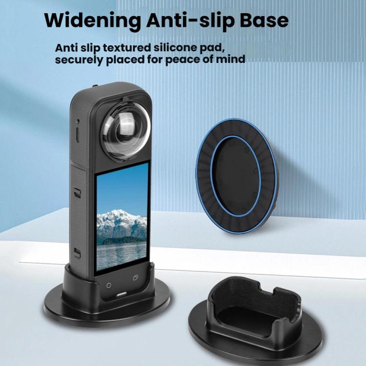 For Insta360 X5  Flymile Anti-Slip Base Plastic Desktop Stand Stable Camera Holder