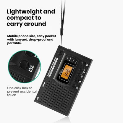 FM/AM/SW Full-Band Portable Clock LCD Clock Control Radio Player, For EU, For US