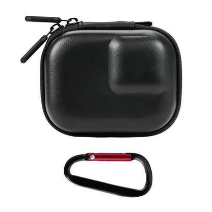 Flymile PU Mini Camera Case with Carabiner For Caged DJI Action 3/4/5 Pro/Insta360 Ace Pro 2/1/GoPro
